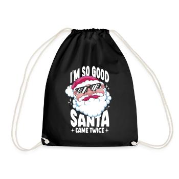 Je suis si bon Père Noël est venu deux fois Père Noël - Sac de sport léger - noir - Devant