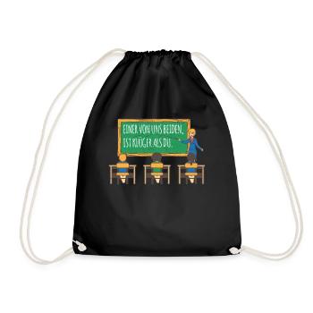 One of us is smarter than gift intelligence - Drawstring Bag - black - Front