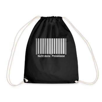 Nicht Deine Preisklasse Barcode Nicht Deine Liga - Turnbeutel - Schwarz - Vorne