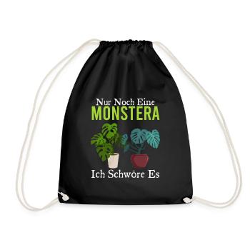 Nur Noch Eine Monstera Ich Schwöre Es - Turnbeutel - Schwarz - Vorne