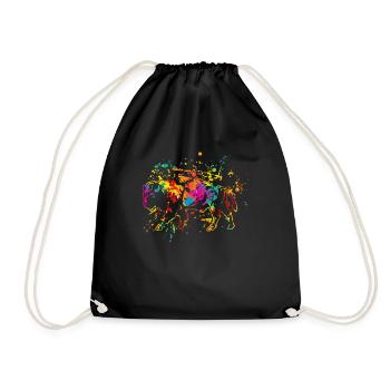 Buffalo Ox Vintage Bison - Drawstring Bag - black - Front