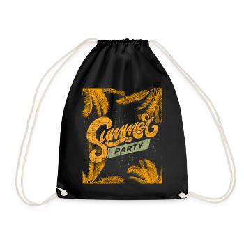 Été, été, fête d’été avec palmier dicton - Sac de sport léger - noir - Devant