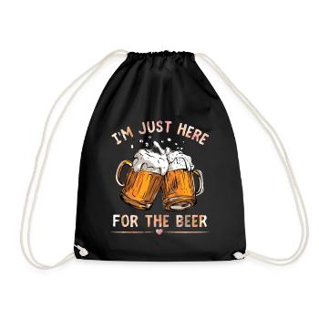 Beer drinker funny saying, beer glasses - Drawstring Bag - black - Front