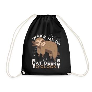 Faultier, lustiger Bier Spruch, Biertrinker Sloth - Turnbeutel - Schwarz - Vorne