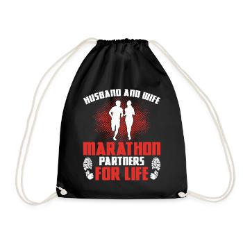 Running Runner Half Marathon - Drawstring Bag - black - Front
