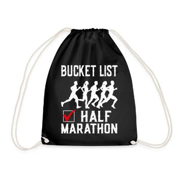 Running Runner Half Marathon - Turnbeutel - Schwarz - Vorne