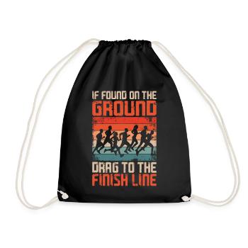 Running Runner Half Marathon - Drawstring Bag - black - Front