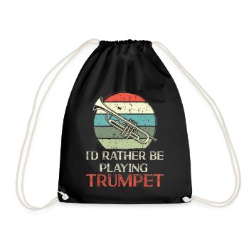 Trumpet Player Vintage Retro I'd - Turnbeutel - Schwarz - Vorne