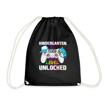 Kindergarten Level Unlocked Gamer Kindergartenkind - Turnbeutel - Schwarz - Vorne