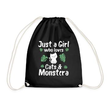 Juste une fille qui aime les chats et Monstera - Sac de sport léger - noir - Devant