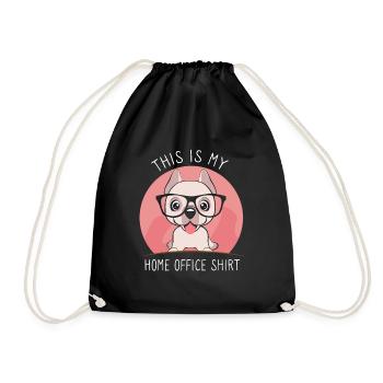 This is my home office dog - Drawstring Bag - black - Front