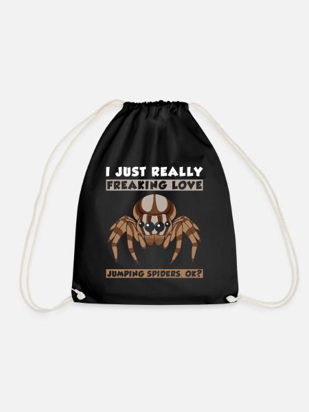 Jumping spider - Drawstring Bag - black