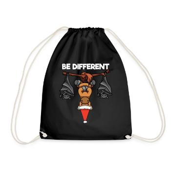 Be Different Pony Bat Santa Claus - Drawstring Bag - black - Front