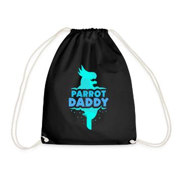 Parrot Papa Pet Parrot Animal Cute - Drawstring Bag - black - Front