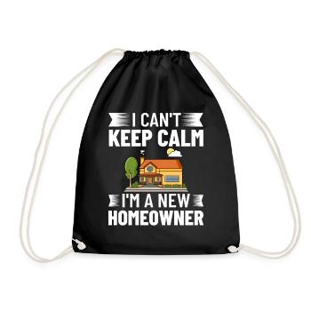 Home Home House Purchase Property - Drawstring Bag - black - Front