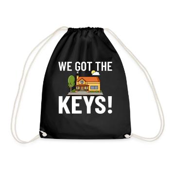 Home Home House Purchase Property - Drawstring Bag - black - Front