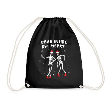 Dead Inside But Merry - Drôle de tenue de Noël - Sac de sport léger - noir - Devant