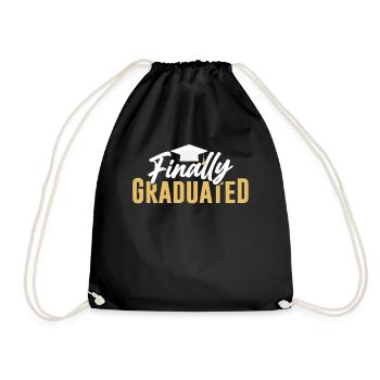 Finally graduated Graduate Graduate - Drawstring Bag - black - Front