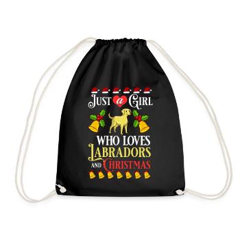 Labrador Retriever Dog Puppy Owner Christmas - Drawstring Bag - black - Front