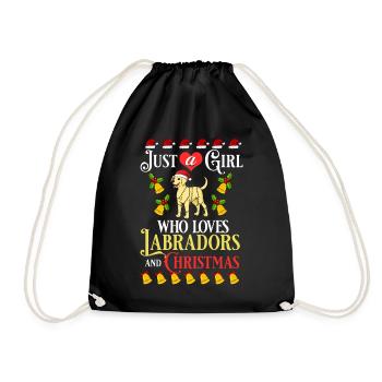 Labrador Retriever Dog Puppy Owner Christmas - Drawstring Bag - black - Front
