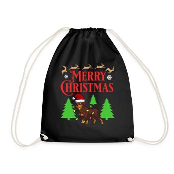 Rottweiler Hund Welpen Besitzer Halter Weihnachten - Turnbeutel - Schwarz - Vorne