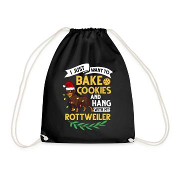Rottweiler Hund Welpen Besitzer Halter Weihnachten - Turnbeutel - Schwarz - Vorne