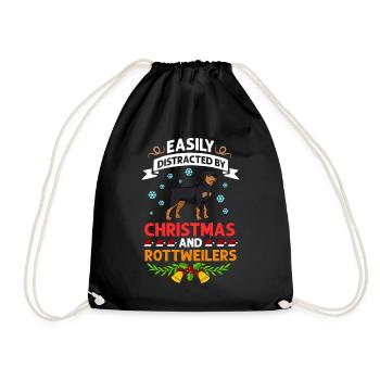 Rottweiler Hund Welpen Besitzer Halter Weihnachten - Turnbeutel - Schwarz - Vorne