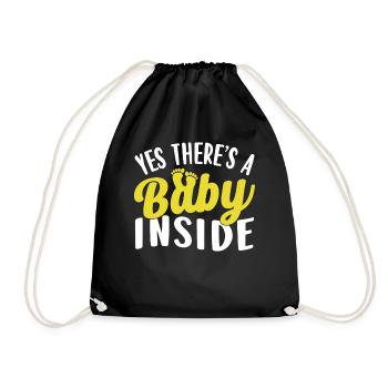 Ja Da Ist Ein Baby Drin Süß Baby Inside Schwanger - Turnbeutel - Schwarz - Vorne
