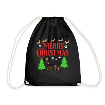 Rottweiler Hund Welpen Besitzer Halter Weihnachten - Turnbeutel - Schwarz - Vorne