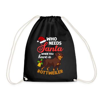 Rottweiler Chien Chiot Propriétaire Propriétaire Noël - Sac de sport léger - noir - Devant