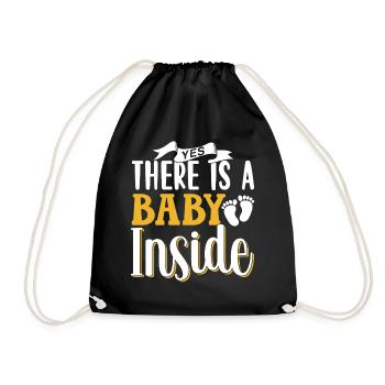 Ja Da Ist Ein Baby Drin Baby Inside Schwanger Süß - Turnbeutel - Schwarz - Vorne