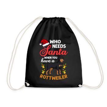 Rottweiler Hund Welpen Besitzer Halter Weihnachten - Turnbeutel - Schwarz - Vorne