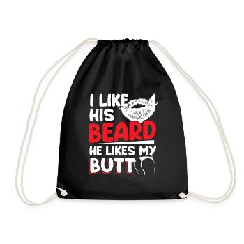 Couples Relationship Beard Lovers - Drawstring Bag - black - Front