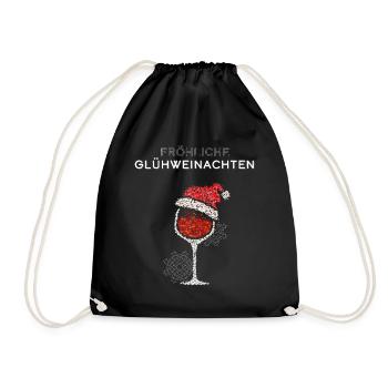 Glühweinachten Glühwein Weinachtsmarkt Punsch - Turnbeutel - Schwarz - Vorne