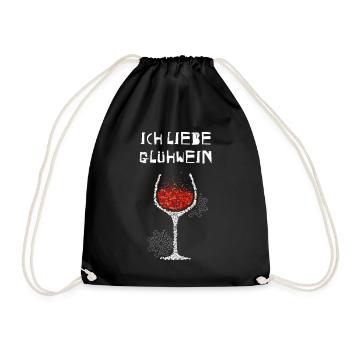 Glühwein Nikolaus Weinachtsmarkt Glühweinstand - Turnbeutel - Schwarz - Vorne