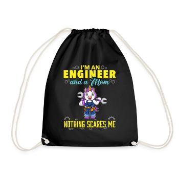 I'm An Engineer And A Mom Nothing Scares Me - Drawstring Bag - black - Front