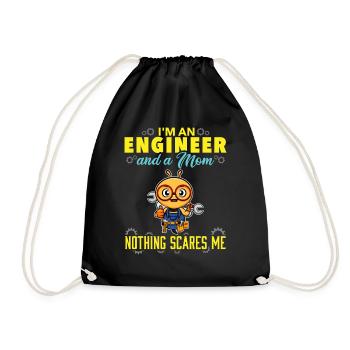 I'm An Engineer And A Mom Nothing Scares Me - Drawstring Bag - black - Front
