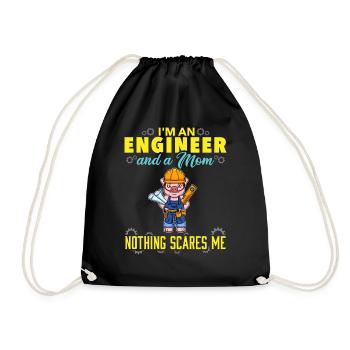 I'm An Engineer And A Mom Nothing Scares Me - Drawstring Bag - black - Front