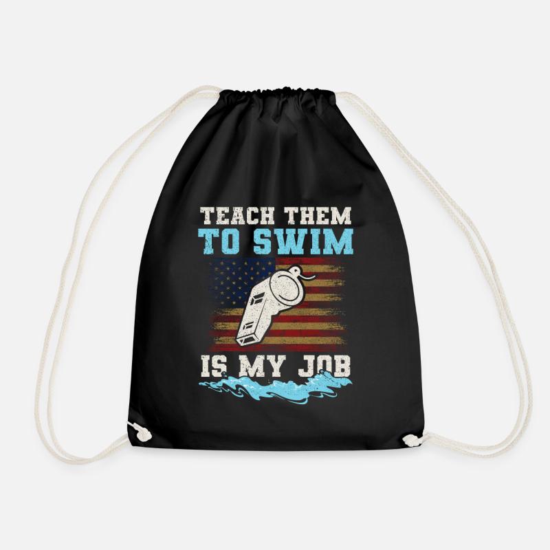 Wassersport Schwimmtrainer Instruktor - Turnbeutel - Schwarz