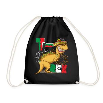 T Mex Tacosaurus T Rex Taco Cinco De Mayo Dinosaur - Drawstring Bag - black - Front