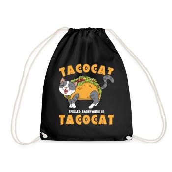 Tacocat rückwärts geschrieben ist Tacocat Ich liebe Katzen - Turnbeutel - Schwarz - Vorne