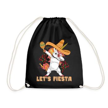Cinco De Mayo Party Süßes Dabbing mexikanisches Einhorn - Turnbeutel - Schwarz - Vorne