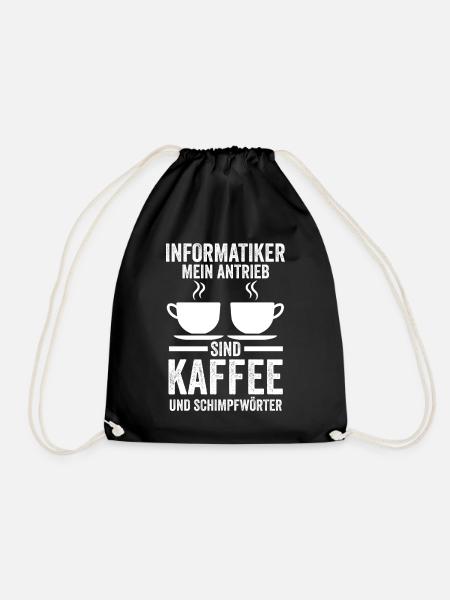 Programmierer Kaffee Informatiker Informatik - Turnbeutel - Schwarz