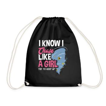 Girl Storm Chaser Tornado Hunter - Drawstring Bag - black - Front