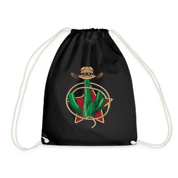 Western Cactus - Drawstring Bag - black - Front