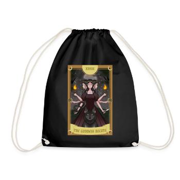 Anime Tarot Card Göttin Hecate Okkult Gothic Hexe - Turnbeutel - Schwarz - Vorne