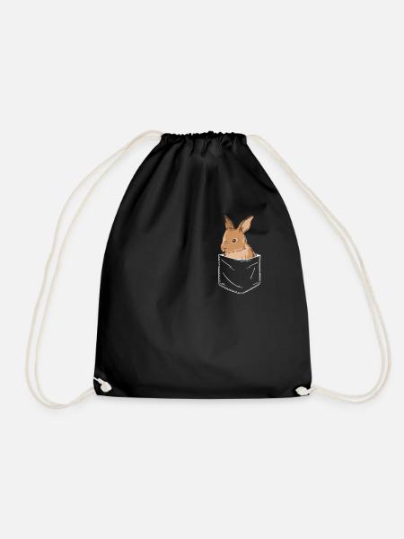 Hase Häschen Tier Haustier Hasen - Turnbeutel - Schwarz
