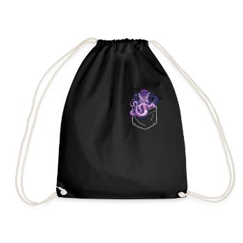 Octopus Octopus Cuttlefish Animal - Drawstring Bag - black - Front