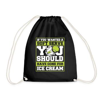 Tennis tennis player - Drawstring Bag - black - Front