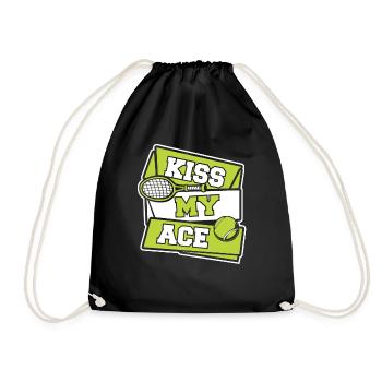 Tennis tennis player - Drawstring Bag - black - Front